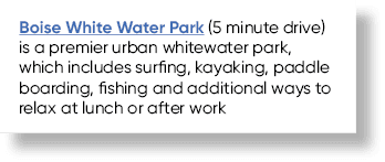Boise White Water Park (5 minute drive) is a premier urban whitewater park, which includes surfing, kayaking, paddle ...